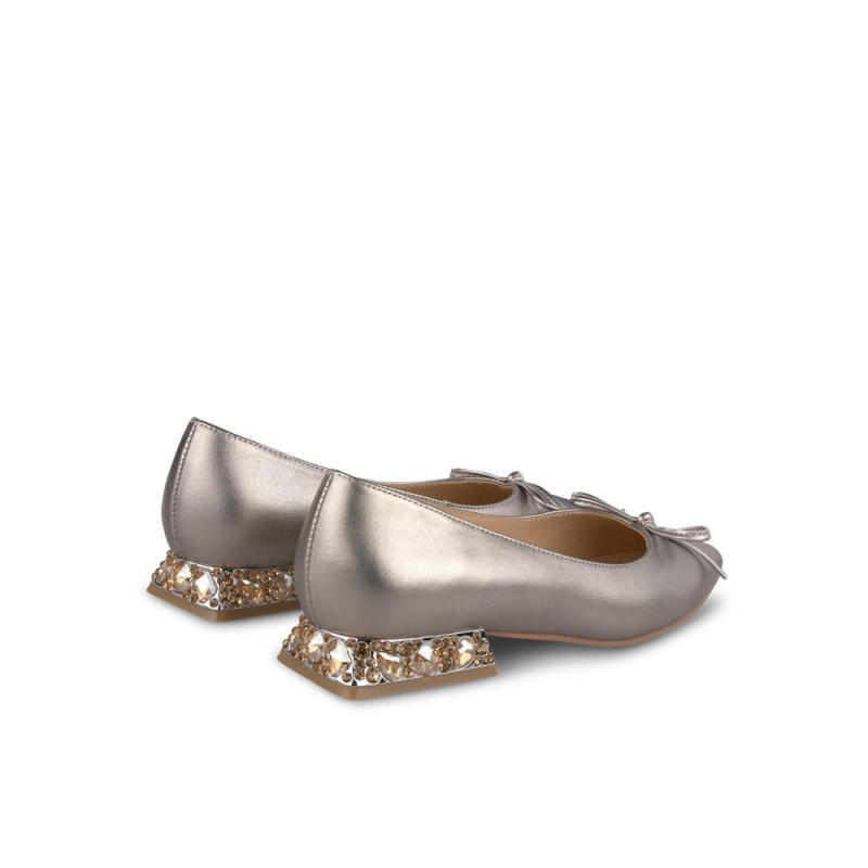 Ballerine Alma En Pena Rhinestone Heel Blanche Bleu Femme | BVS-50782825